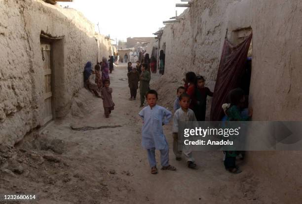 Afghan, Turkmen and Uzbek refugees living in single room earthen houses under difficult circumstances as they wait for aids of food, medicine and...
