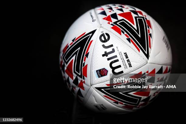 The official Mitre Delta Women Super League match ball during the Barclays FA Women's Super League match between Manchester City Women and Birmingham...