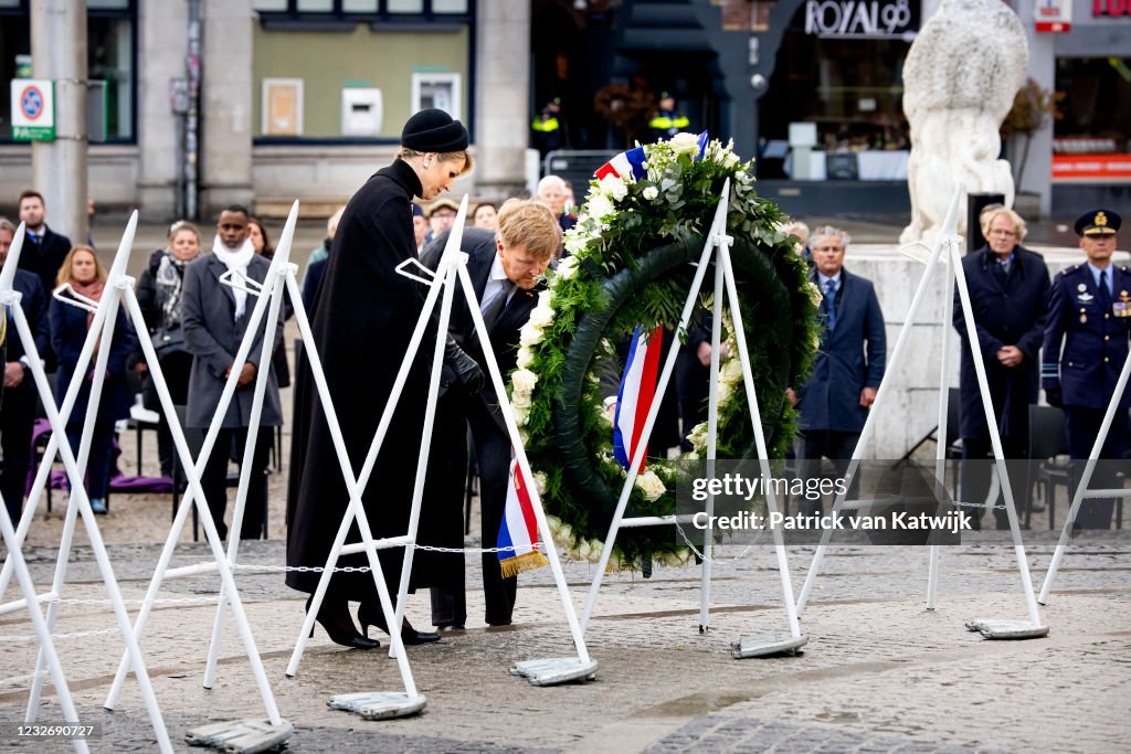 King Willem-Alexander Of The Netherlands And Queen Maxima Attend The Remembrance Day