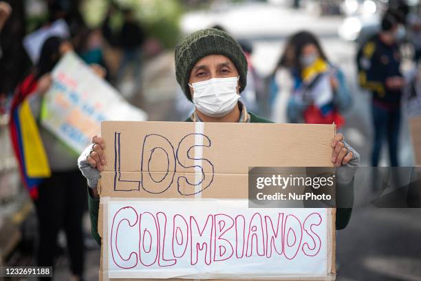 Demonstration of Colombians residing in Buenos Aires, Argentina on May 4, 2021. A hundred people mobilized to the Colombian embassy in Argentina...