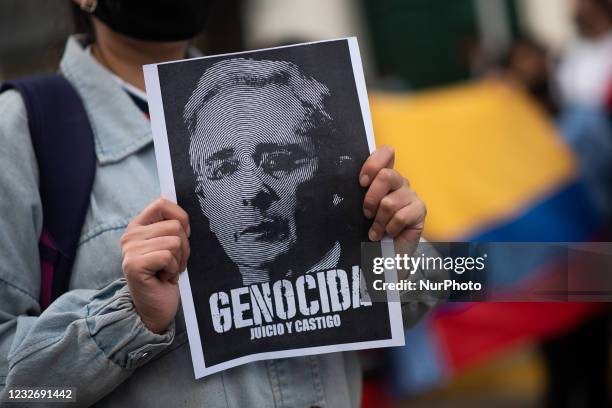 Demonstration of Colombians residing in Buenos Aires, Argentina on May 4, 2021. A hundred people mobilized to the Colombian embassy in Argentina...