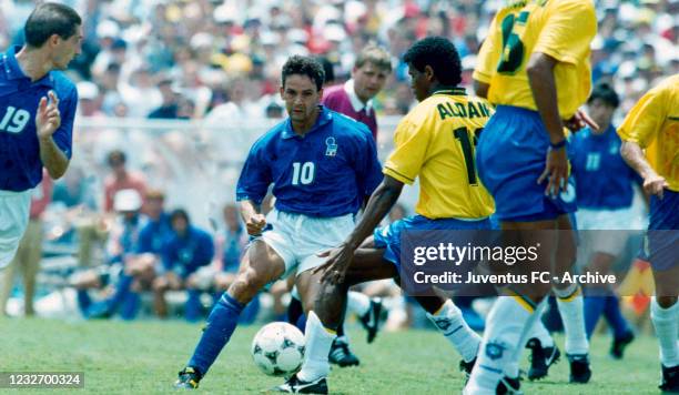 Roberto Baggio during Italia - Brasil, on Usa world cup on July 17, 1994 in Pasadena, USA.