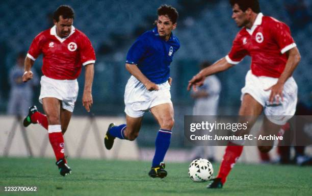 Roberto Baggio during Italia - Switzland, friendly match, on June 03, 1994 in Rome, Italy.