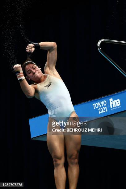 Ingrid Oliveira of Brazil competes in the women's 10m platform final at the FINA Diving World Cup and test event for the Tokyo 2020 Olympic Games, at...