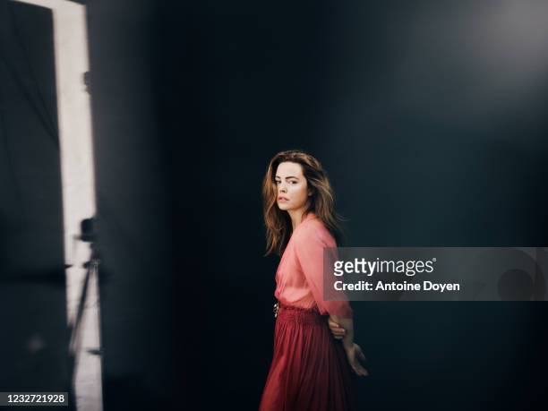 Actress Melissa George poses for a portrait on April 6, 2021 in Paris, France.