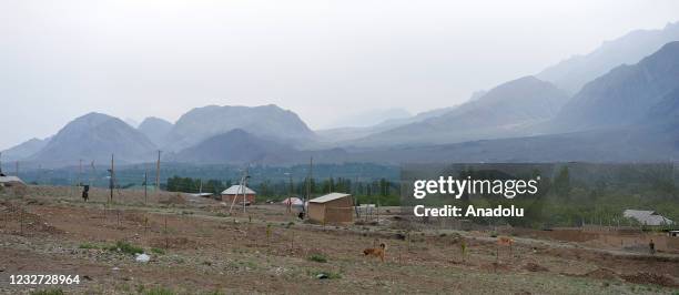 Kyrgyztan's President Sadyr Japarov pays a visit to the villages of Maksat, Qulundu and Orto-Boz effected from last week's clashes at a disputed...