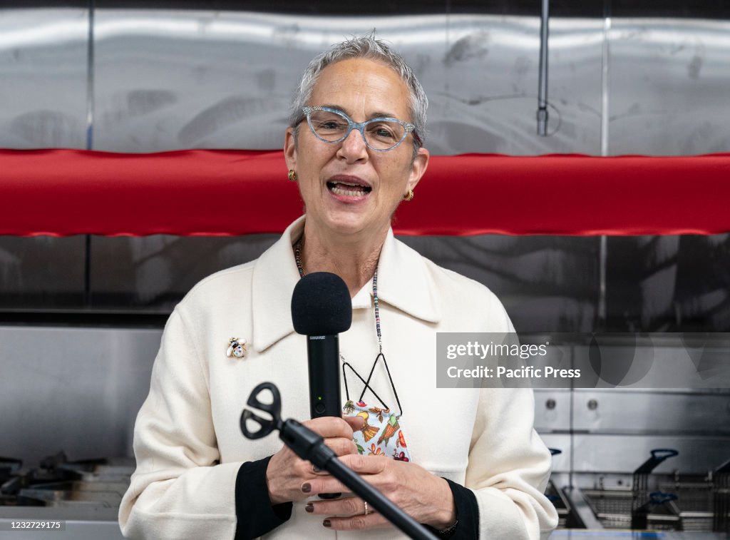 Founder and Chair Liz Neumark speaks at grand opening of...