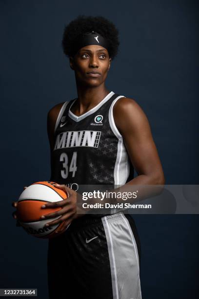 Sylvia Fowles of the Minnesota Lynx poses for a portrait during 2021 WNBA Media Day on May 4, 2021 at Target Center in Minneapolis, Minnesota. NOTE...