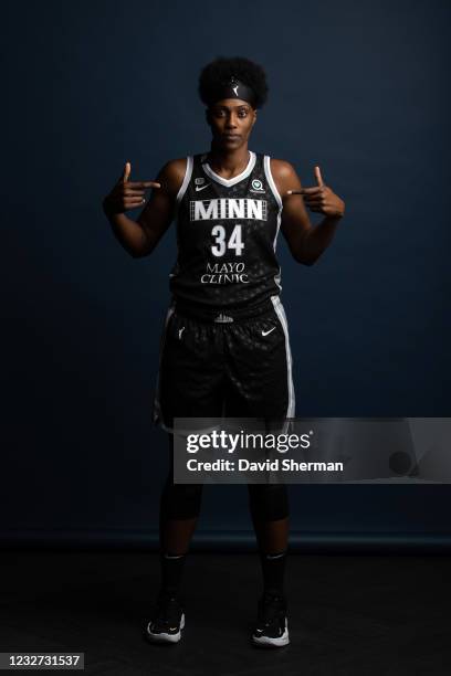 Sylvia Fowles of the Minnesota Lynx poses for a portrait during 2021 WNBA Media Day on May 4, 2021 at Target Center in Minneapolis, Minnesota. NOTE...