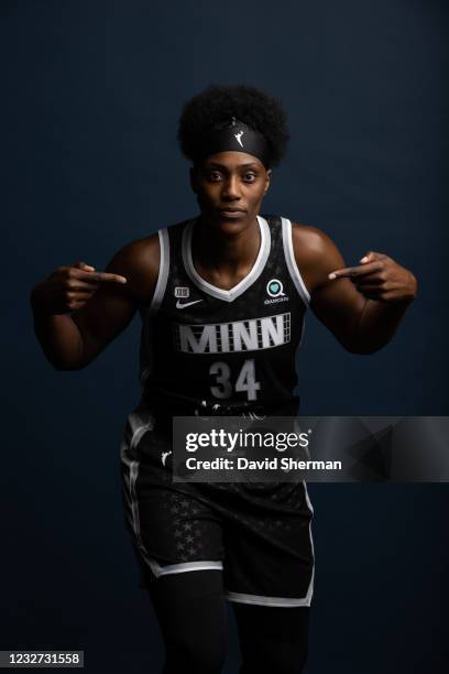 Sylvia Fowles of the Minnesota Lynx poses for a portrait during 2021 WNBA Media Day on May 4, 2021 at Target Center in Minneapolis, Minnesota. NOTE...