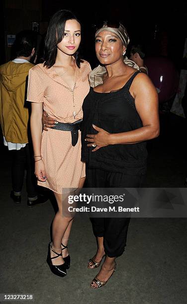 Leah Weller and mother Dee C. Lee attend a party celebrating the arrival of Swedish fashion brand Monki to the UK at The Village Underground on...