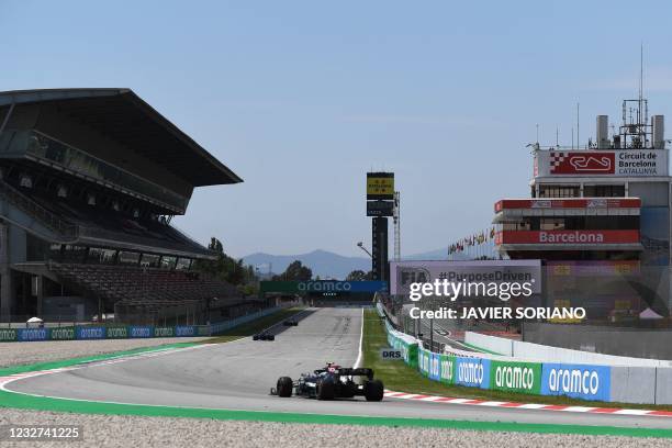 General view taken during the first practice session at the Circuit de Catalunya on May 7, 2021 in Montmelo on the outskirts of Barcelona ahead of...