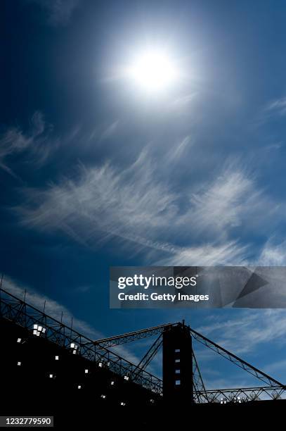 General view of the stadium before the Serie A match between Genoa CFC and US Sassuolo at Stadio Luigi Ferraris on May 9, 2021 in Genoa, Italy.