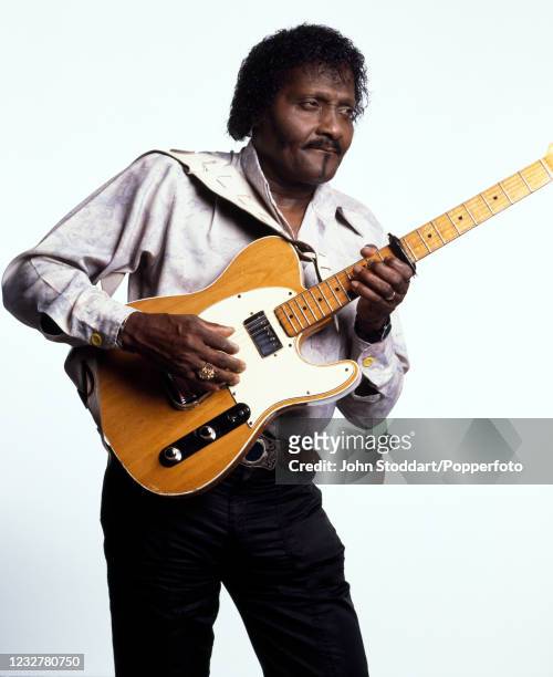 American musician Albert Collins, also known as The Ice Man photographed on 23rd April, 1990.