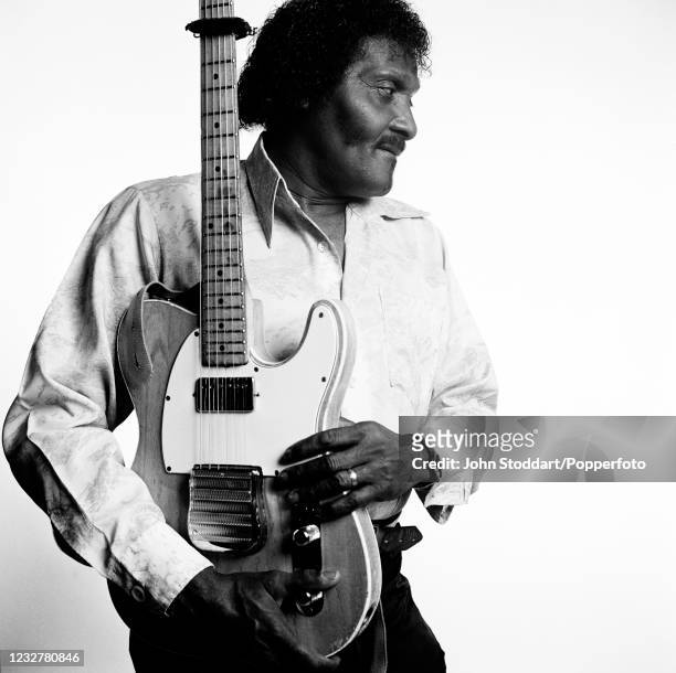 American musician Albert Collins, also known as The Ice Man photographed on 23rd April, 1990.