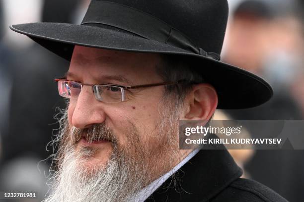 Chief Rabbi of Russia Berel Lazar attends the Victory Day military parade at Red Square in Moscow on May 9, 2021. - Russia celebrates the 76th...