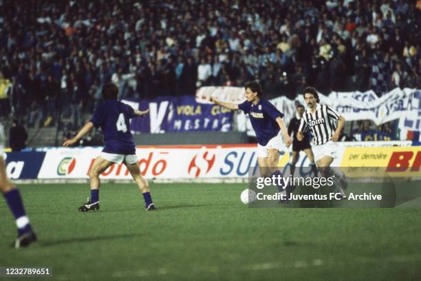 Juventus player Sergei Aleinikov against Fiorentina, Uefa cup final, on May 02, 1990 in Turin, Italy.