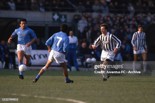 Juventus player Sergei Aleinikov against Napoli on March 25, 1990 in Naples, Italy.