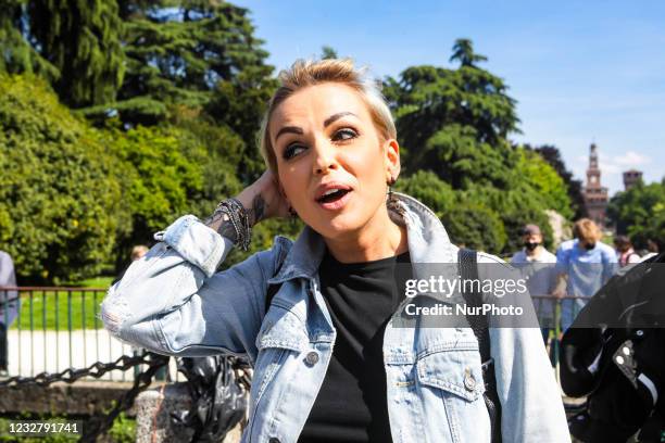 Francesca Pascale attends the Demonstration To Approve Zan DDL which aims to protect verbal and physical aggression towards homosexuals and disabled...