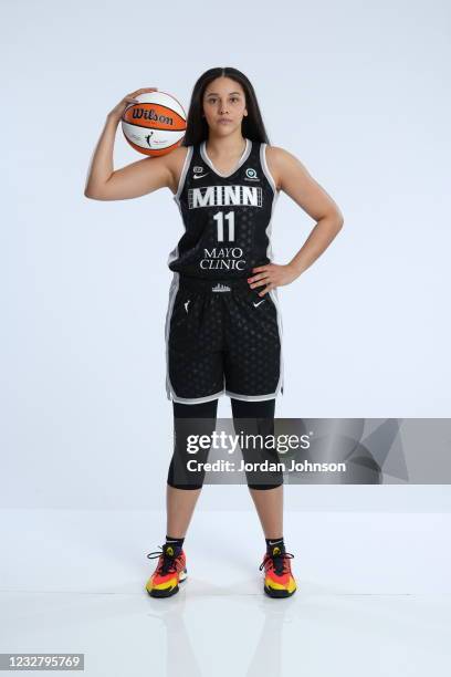 Natalie Achonwa of the Minnesota Lynx poses for a portrait during 2021 WNBA Media Day on May 4, 2021 at Target Center in Minneapolis, Minnesota. NOTE...