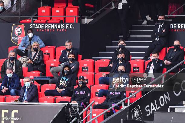 Jacques DELANOE of Rennes, Kylian MBAPPE of Paris Saint Germain , Thilo KEHRER of Paris Saint Germain , LEONARDO Nascimento de Araujo Sporting...