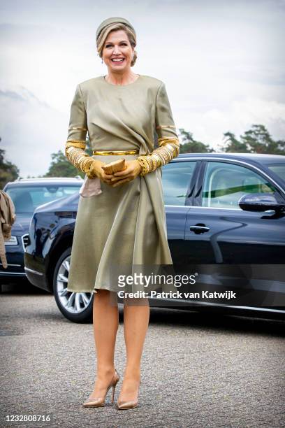 Queen Maxima of The Netherlands visits the Cathedral in Radio Kootwijk for the campaign for campaign more music education at school on May 10, 2021...