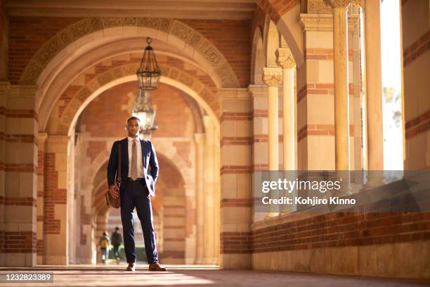 Portrait of third-year UCLA Law student and former NCAA athlete Cody McDavis posing during photo shoot on UCLA Law campus. McDavis, who played...