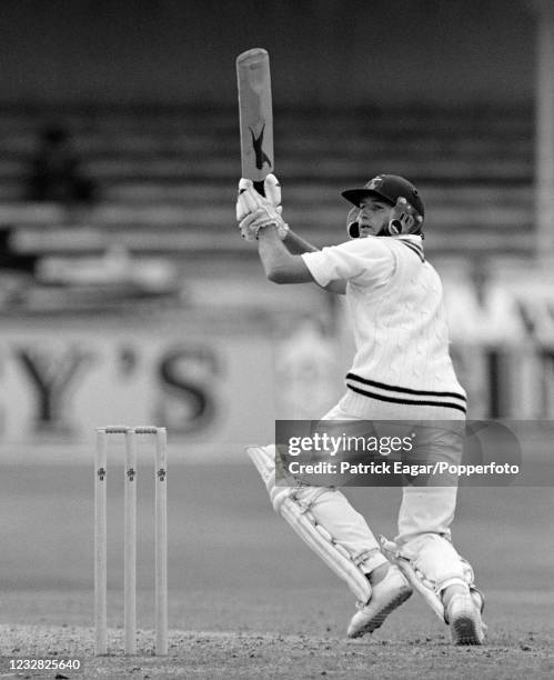 Zimbabwe captain Duncan Fletcher batting during his innings of 69 not out in the Prudential World Cup group match between Australia and Zimbabwe at...