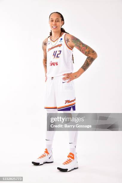 Brittney Griner of the Phoenix Mercury poses for a portrait during the WNBA Media Day on May 6 at Phoenix Suns Arena in Phoenix, Arizona. NOTE TO...