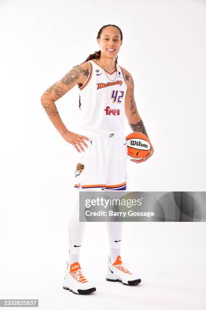 Brittney Griner of the Phoenix Mercury poses for a portrait during the WNBA Media Day on May 6 at Phoenix Suns Arena in Phoenix, Arizona. NOTE TO...