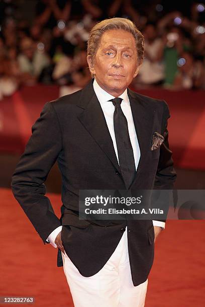 Designer Valentino Garavani attends the 'W.E.' premiere at the Palazzo Del Cinema during the 68th Venice Film Festival on September 1, 2011 in...
