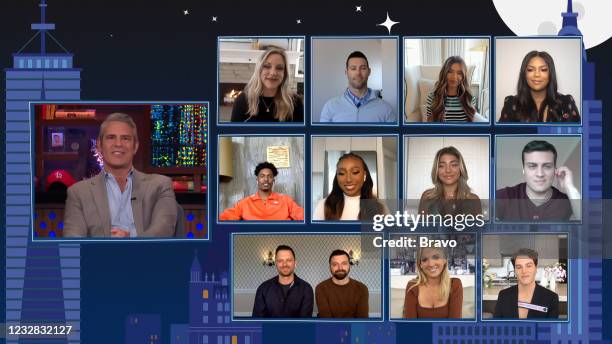 Episode 18084 -- Pictured in this screen grab: Andy Cohen; Briana Culberson, Shane Keough, Brielle Biermann, Riley Burruss; Kairo Whitfield, Noelle...