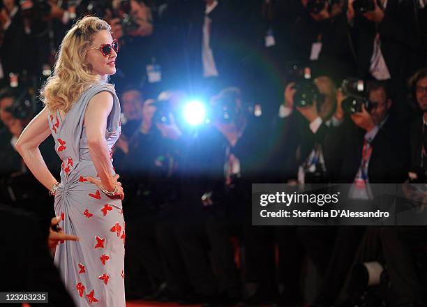 Madonna attends the "W.E." premiere at the Palazzo Del Cinema during the 68th Venice Film Festival on September 1, 2011 in Venice, Italy.