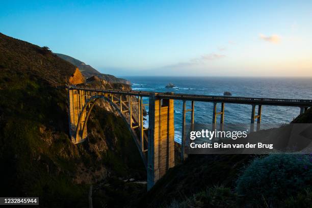 Bixby Creek Bridge, completed in 1932, spans Bixby Canyon on the Big Sur coast along California Highway 1 on Sunday, May 2, 2021 in Big Sur, CA.
