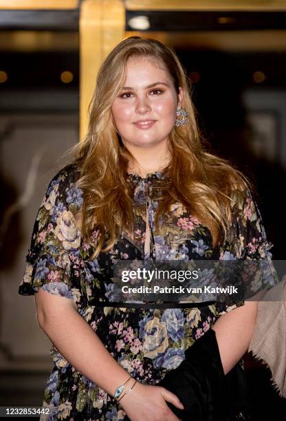 Princess Amalia of The Netherlands attends the concert Queen Maxima a life full of Music on the occasion of her 50th birthday in theater Carre on May...