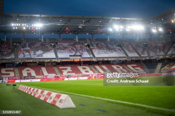 An overview of the Red Bull Arena is seen prior the tipico Bundesliga match between RB Salzburg and Rapid Wien at Red Bull Arena on May 12, 2021 in...