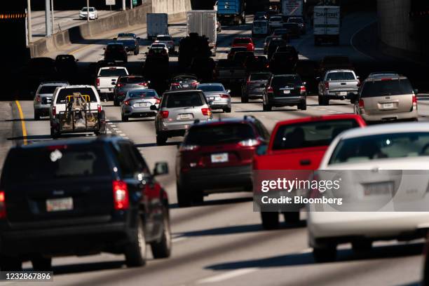 Traffic on Interstate 85 in Atlanta, Georgia, U.S., on Thursday, May 13, 2021. Five days after a criminal hack shut down deliveries of almost half...