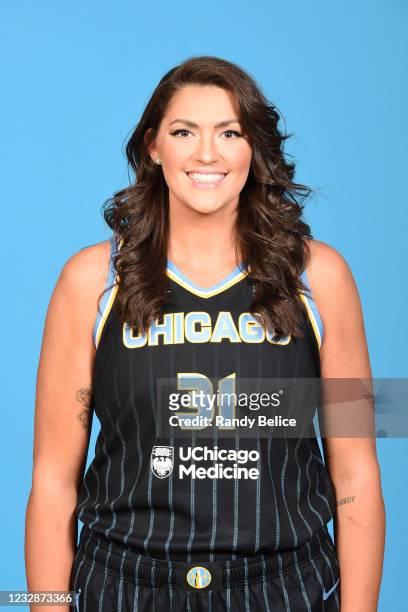 Stefanie Dolson of the Chicago Sky poses for a head shot during the WNBA Media Day on May 13 at Sachs Recreation Center in Chicago, Illinois. NOTE TO...