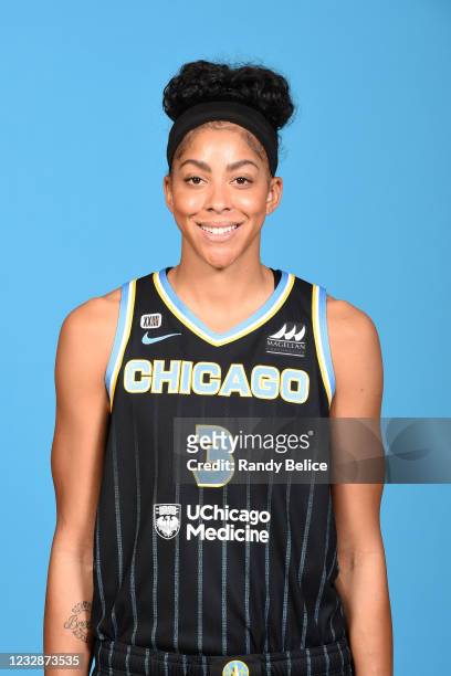 Candace Parker of the Chicago Sky poses for a head shot during the WNBA Media Day on May 13 at Sachs Recreation Center in Chicago, Illinois. NOTE TO...