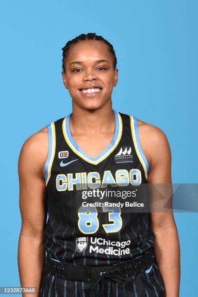 Brittany Boyd-Jones of the Chicago Sky poses for a head shot during the WNBA Media Day on May 13 at Sachs Recreation Center in Chicago, Illinois....