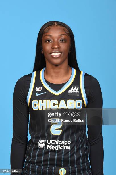 Kahleah Copper of the Chicago Sky poses for a head shot during the WNBA Media Day on May 13 at Sachs Recreation Center in Chicago, Illinois. NOTE TO...