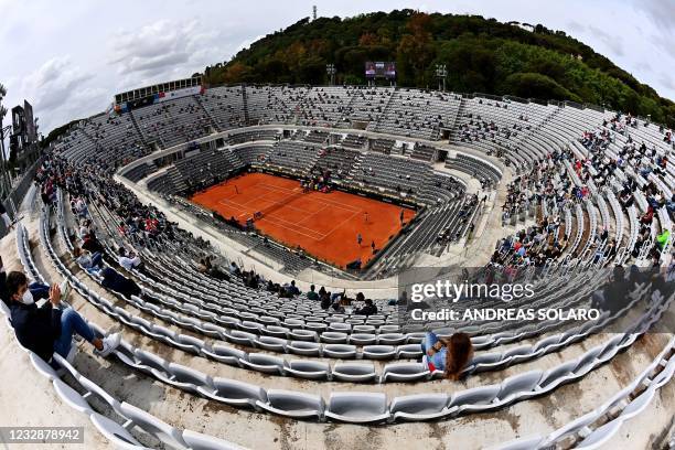 Photo shows a general view of the central field at Foro Italico in Rome during the Women's Italian Open tennis match beetween Croatia's Petra Martic...