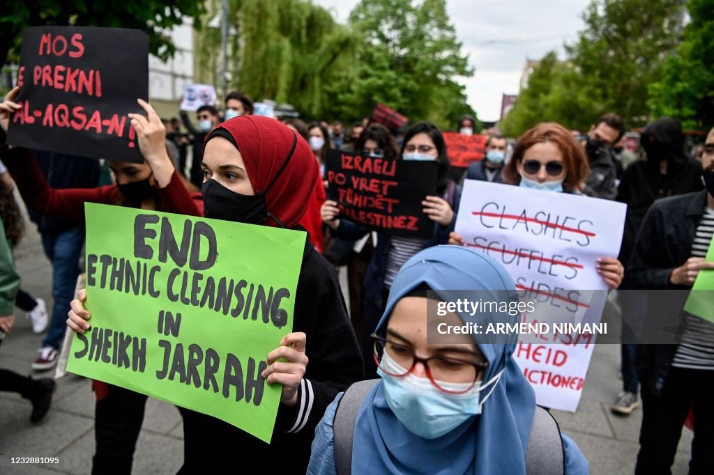 KOSOVO-PALESTINE-ISRAEL-DEMO