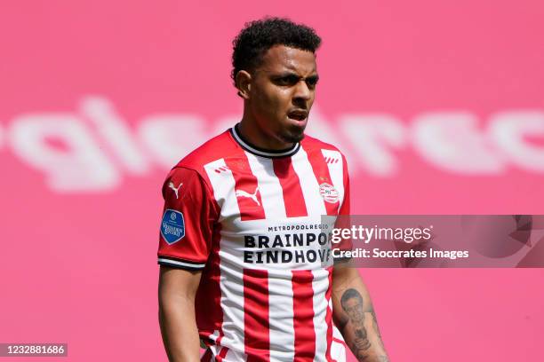 Donyell Malen of PSV during the Dutch Eredivisie match between PSV v PEC Zwolle at the Philips Stadium on May 13, 2021 in Eindhoven Netherlands