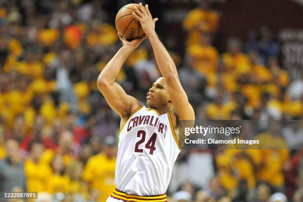 Richard Jefferson of the Cleveland Cavaliers puts up a shot in the first half of game five of the NBA Eastern Conference Finals against the Toronto...