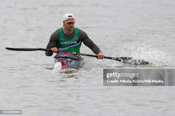 Arturas Seja of Lietuva during the Canoe Sprint World Cup & Paracanoe World Cup on May 14, 2021 in Szeged, Hungary.