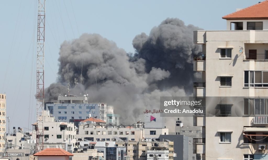 Israeli forces destroy building in Gaza City where Al-Jazeera, Associated Press had their offices