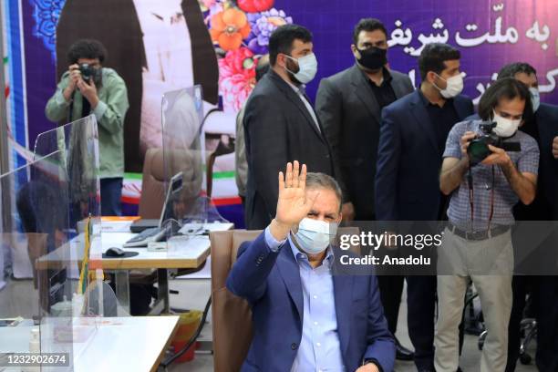 Iranâs Vice-President Eshaq Jahangiri register his candidacy for Iran's presidential elections, at the Interior Ministry in Tehran, Iran on May 15,...