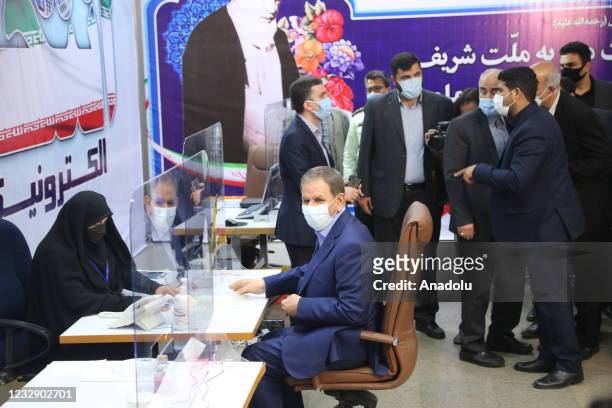 Iranâs Vice-President Eshaq Jahangiri register his candidacy for Iran's presidential elections, at the Interior Ministry in Tehran, Iran on May 15,...
