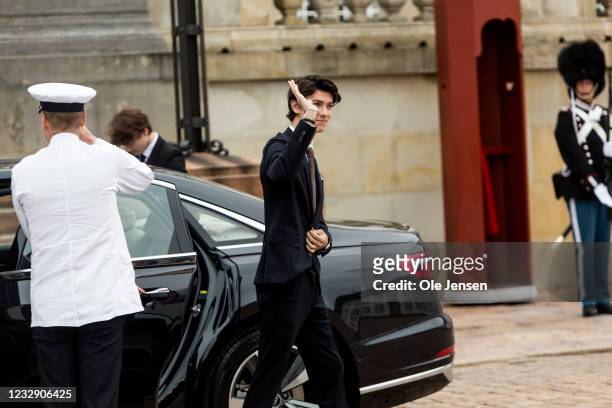 Prince Felix arrives to Fredensborg Palace Christian to participate in celebration of Prince Christian of Denmark on the occasion of his confirmation...